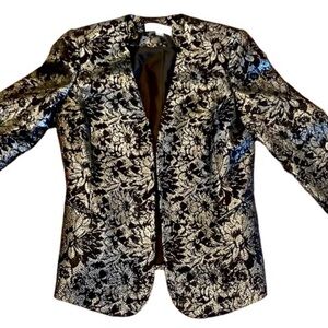 🎉HP🎉 Calvin Klein black and silver brocade jacket. Sz. 6. NWT